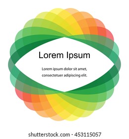 Vector Illustration.Colorful Overlapping Transparent Circle with Text. Template for Flyers, Banners, Badges, Posters, Stickers and Advertising Actions. Abstract Background