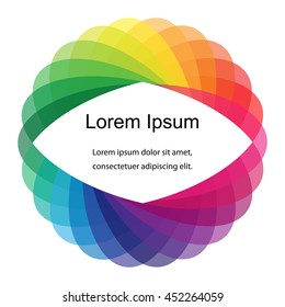 Vector Illustration.Colorful Overlapping Transparent Elements Twisted in Circle. Template for , Fliers, Banners, Badges, Posters, Stickers and Advertising Actions. Abstract Background