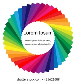 Vector Illustration.Colorful Polygons Twisted in Circle.Template for Visiting Cards, Labels, Fliers, Banners, Badges, Posters, Stickers and Advertising Actions.Abstract Background