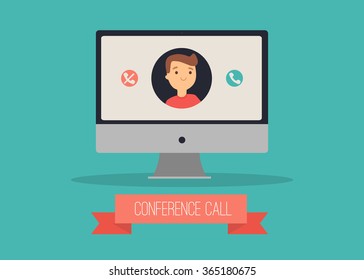 Vector illustration.Conference call