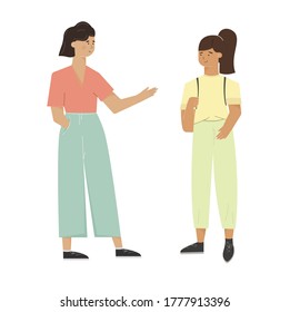 Vector illustration.Conversation between familiar people