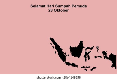 vector illustration.(copy space area)  selamat hari Sumpah pemuda. Translation: Happy Indonesian Youth Pledge. Suitable for greeting card, poster and banner