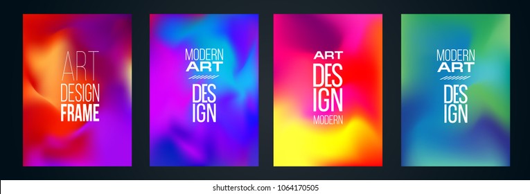 vector illustration.Design of colorful gradients. hipster graphics stylish liquid. element for design business cards, invitations, gift cards, flyers and brochures. frame set vector