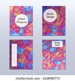 Vector illustration.Design of web banners.set of vertical banners, flyers with the image of bright doodle colors
