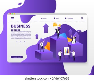 Vector illustration.Development, Path to achieve the goal. Team work. Motivation. Move up. Way to success. Career growth. The way to achieve the goal. All elements are isolated. EPS 10.