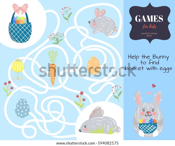 https www shutterstock com image vector vector illustration bunnyfunny maze labyrinth game 594082175