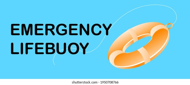 Vector illustration,Emergency Lifebuoy Symbol Sign on banner background