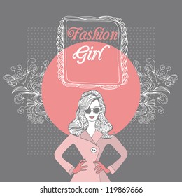  Vector illustration.Fashion girl