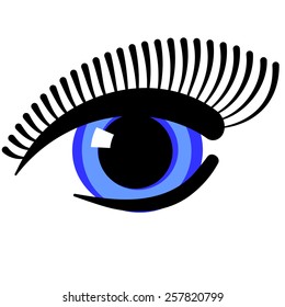 Vector illustrationfemale blue eye.