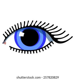 Vector illustrationfemale blue eye.