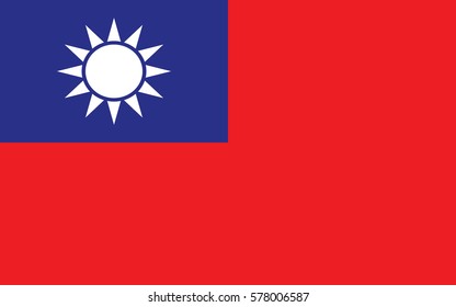 vector illustration,Flag of the Republic of China