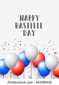 Vector illustration,flyer,banner or poster for the French National Day.Happy Bastille Day.