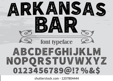 Vector illustration,font script typeface vector named vintage arkansas bar