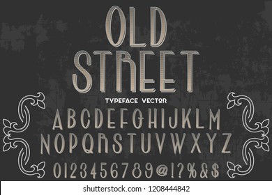 Vector illustration,font script typeface vector named vintage old street