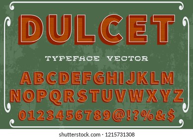 Vector illustration,font script typeface vector named vintage dulcet