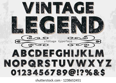 Vector illustration,font script typeface vector named vintage legend