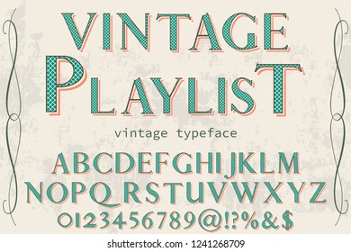 Vector illustration,font script typeface vector named vintage playlist