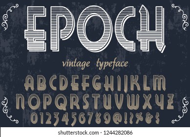 Vector illustration,font script typeface vector named vintage epoch