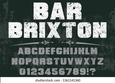 Vector illustration,font script typeface vector named bar brixton