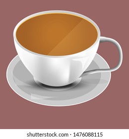 vector illustration,fresh coffee cups on a pink background