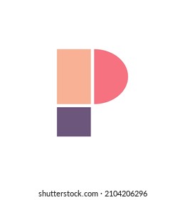 ilustración vectorial.diseño geométrico con una forma similar a la letra P