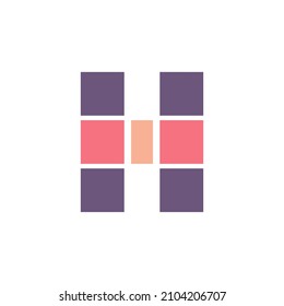 Vektorgrafik.Geometrisches Design mit einer Form, die dem Buchstaben H ähnelt