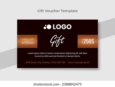 Vector illustration,Gift voucher template with clean and modern pattern.
