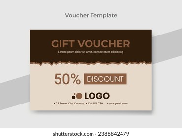 Vector illustration,Gift voucher template with clean and modern pattern.