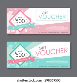 Vector illustration,Gift voucher template with clean and modern pattern.