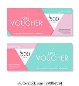 Vector illustration,Gift voucher template with clean and modern pattern.