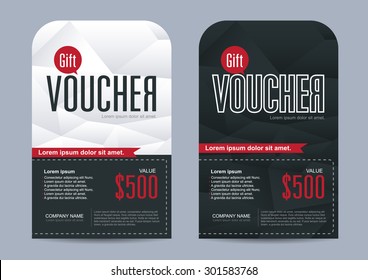 Vector illustration,Gift voucher template with clean and modern pattern.