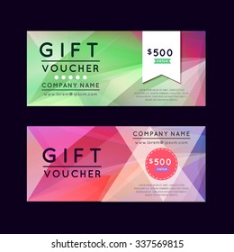 Vector illustration,Gift voucher template with clean and modern flat pattern.