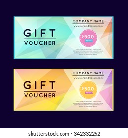 Vector illustration,Gift voucher template with clean and modern flat pattern.