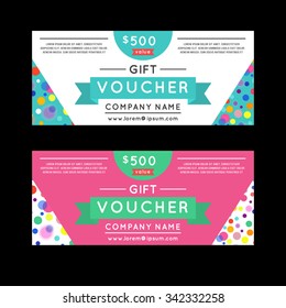 Vector illustration,Gift voucher template with clean and modern flat pattern.