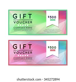Vector illustration,Gift voucher template with clean and modern flat pattern.