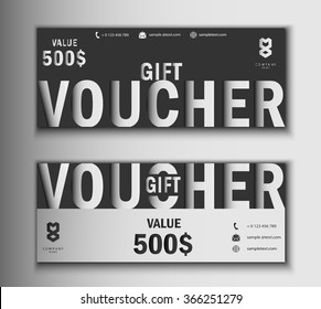 Vector illustration,Gift voucher template with clean and modern pattern.