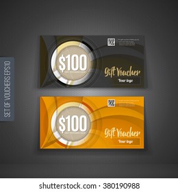 Vector illustration,Gift voucher template with clean and modern pattern.