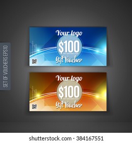 Vector illustration,Gift voucher template with clean and modern design
