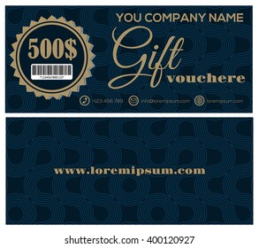 Vector illustration,Gift voucher template with clean and modern pattern.