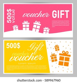 Vector illustration,gift voucher template with clean and modern pattern.