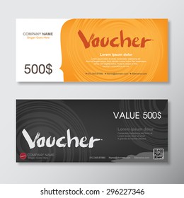 Vector illustration,Gift voucher template with colorful pattern.