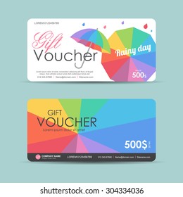Vector illustration,Gift voucher template with colorful pattern,cute gift voucher certificate coupon design template