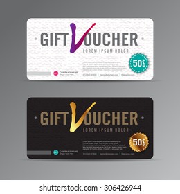 Vector illustration,Gift voucher template with colorful pattern,cute gift voucher certificate coupon design template