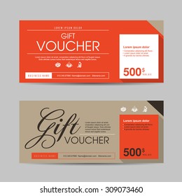 Vector illustration,Gift voucher template with colorful pattern,gift voucher certificate coupon design template