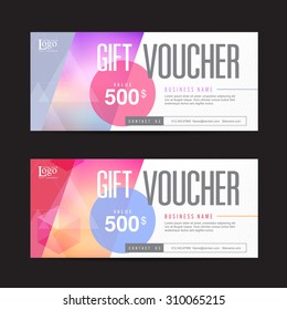 Vector Illustrationgift Voucher Template Colorful Patterncute Stock 