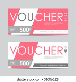 Vector illustration,Gift voucher template with colorful pattern,cute gift voucher certificate coupon design template