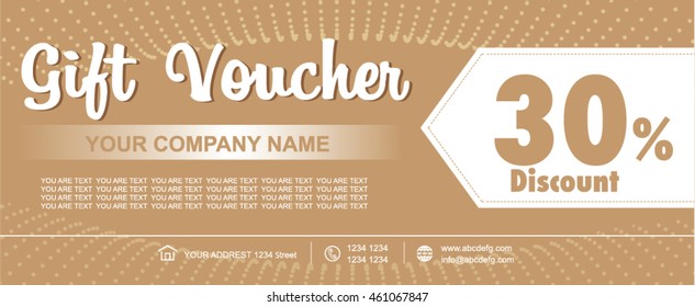 Vector illustration,Gift voucher template with colorful pattern,cute gift voucher certificate coupon design template