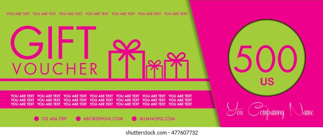 Vector illustration,Gift voucher template with colorful pattern,cute gift voucher certificate coupon design template