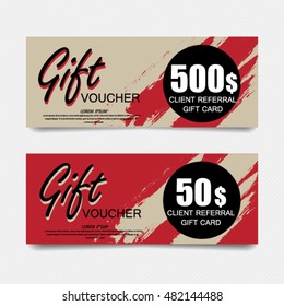 Vector illustration,Gift voucher template with colorful pattern,cute gift voucher certificate coupon design template
