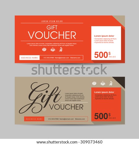 vector illustration gift voucher template colorful patterngift stock